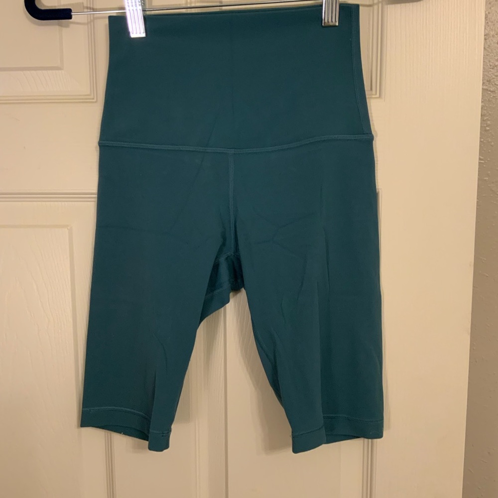 Lululemon blue biker shorts, 10 inch